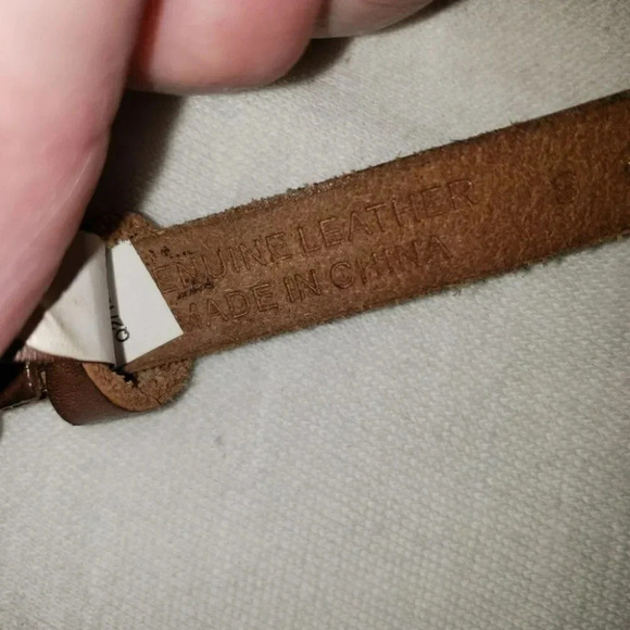 Brown genuine‎ leather Small belt w/turquoise - Picture 4 of 5